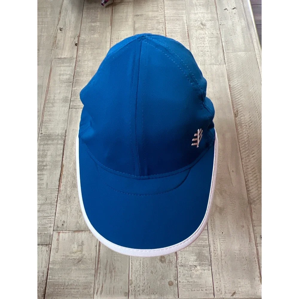 Coolibar Wave Rider Sport Cap Blue White UPF 50 Sun Hat Womens‎ S/M Beach Hiking